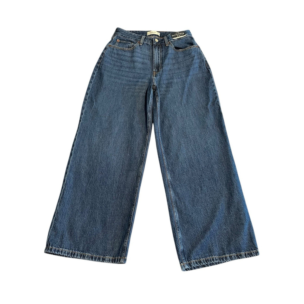 Abercrombie & Finch Wide Leg Jeans Womens 27 Curve Love High Rise Cropped NWT - Picture 2 of 12
